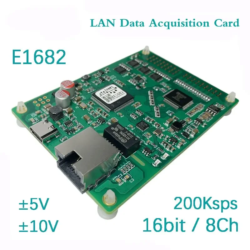 

Карта сбора данных Ethernet, 16 бит/8 каналов, 200 ксп ± 5 В/± 10 параллельных выборков E1682