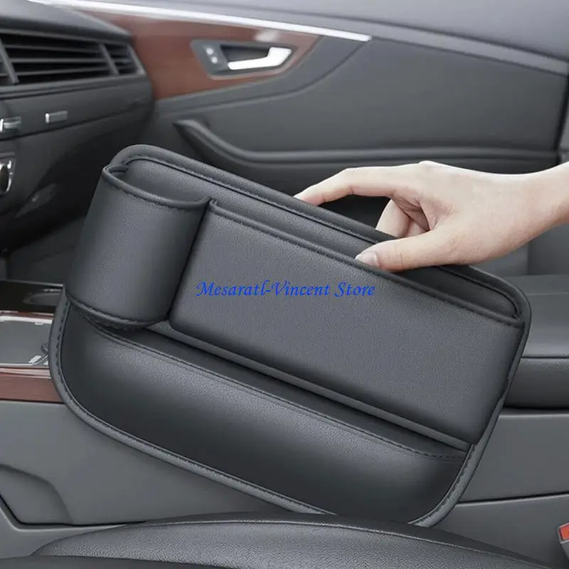 A70F Multifunction Auto Side Storage Holder Soft Leather Leather Car Space Organiser Perfect for Phones Wallets &