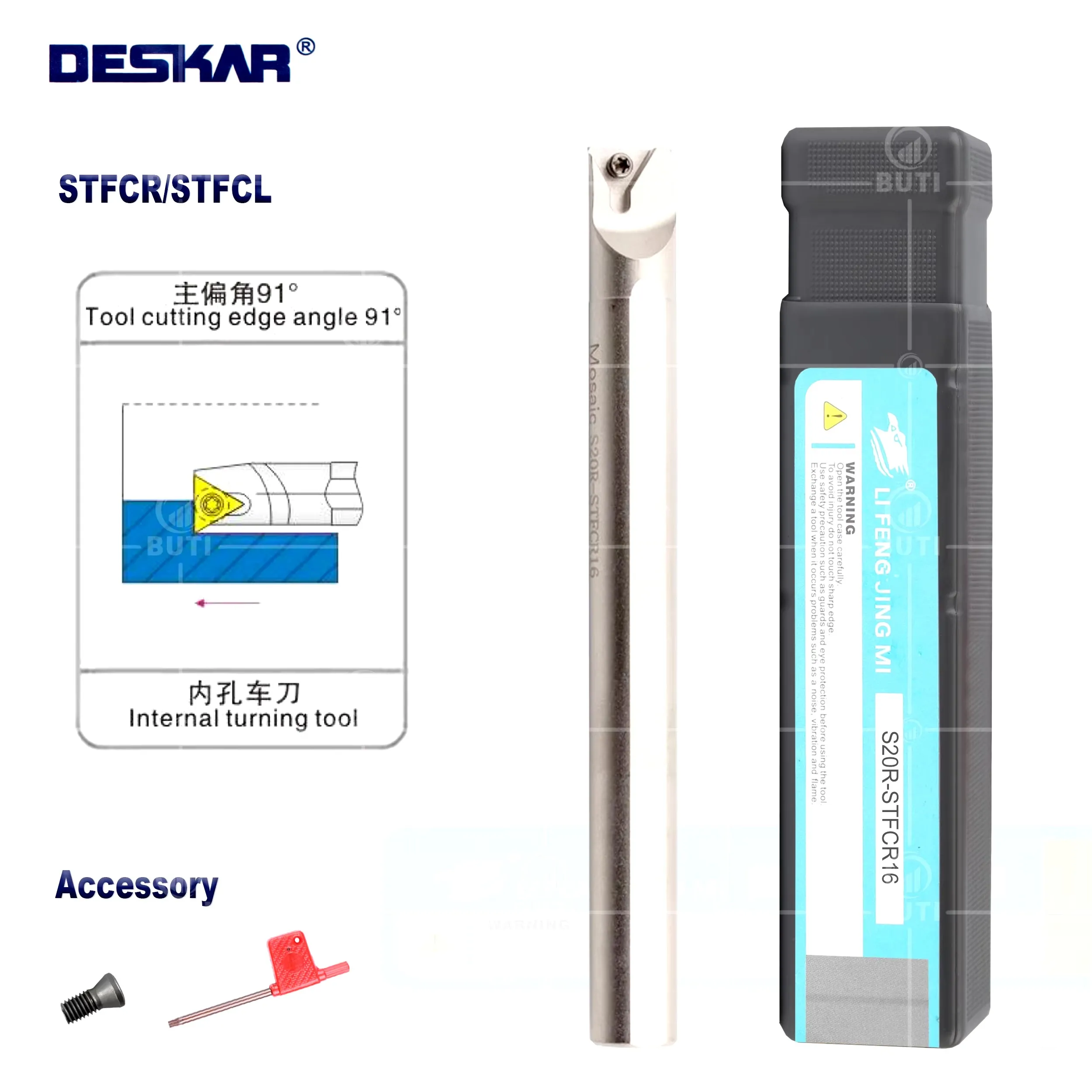 DESKAR 100% Original CNC White Tool Holders STFCR STFCL With Inner Round Small Hole Boring Tools Bar For TCMT09 TCMT11 Inserts