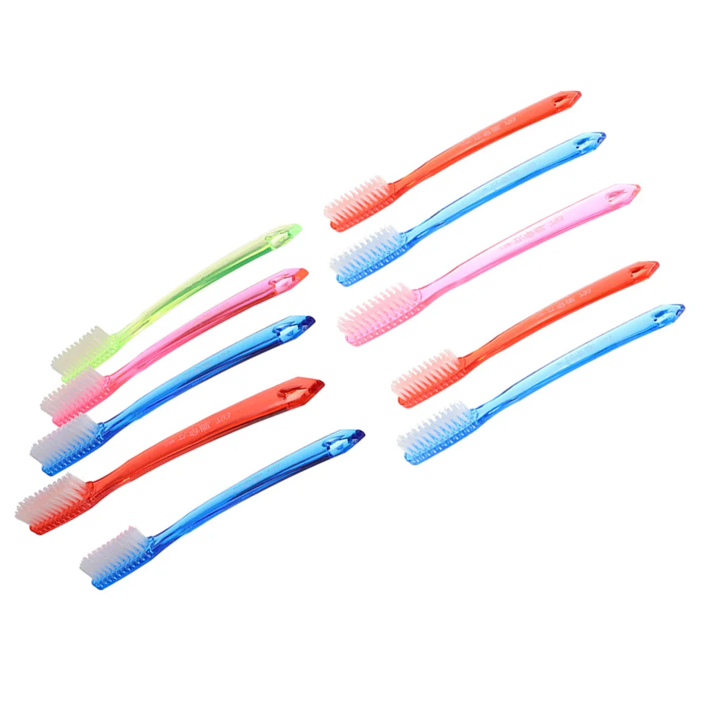 Ensemble de brosses à dents de voyage portables, 10 pièces, poils durs pour adultes, brosse à dents manuelle résistante à l'usure pour dents et soins des gencives appropriés