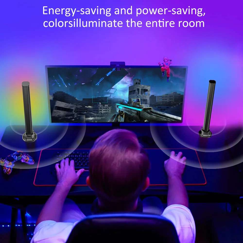 ความแปลกใหม่แสงอารมณ์ไฟกลางคืนสีหรี่แสงได้ RGB เดสก์ท็อปแสงโดยรอบเกมกีฬาทีวีรถกระบะแสงพื้นหลัง