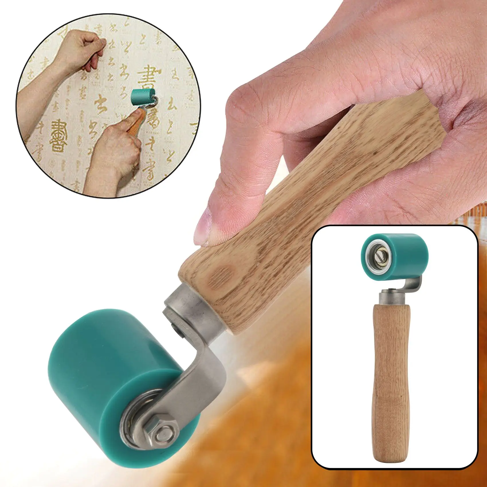

AT29-40Mm Silicone Seam Hand Pressure Roller For Hot Air Heating Vinyl Welding Tool