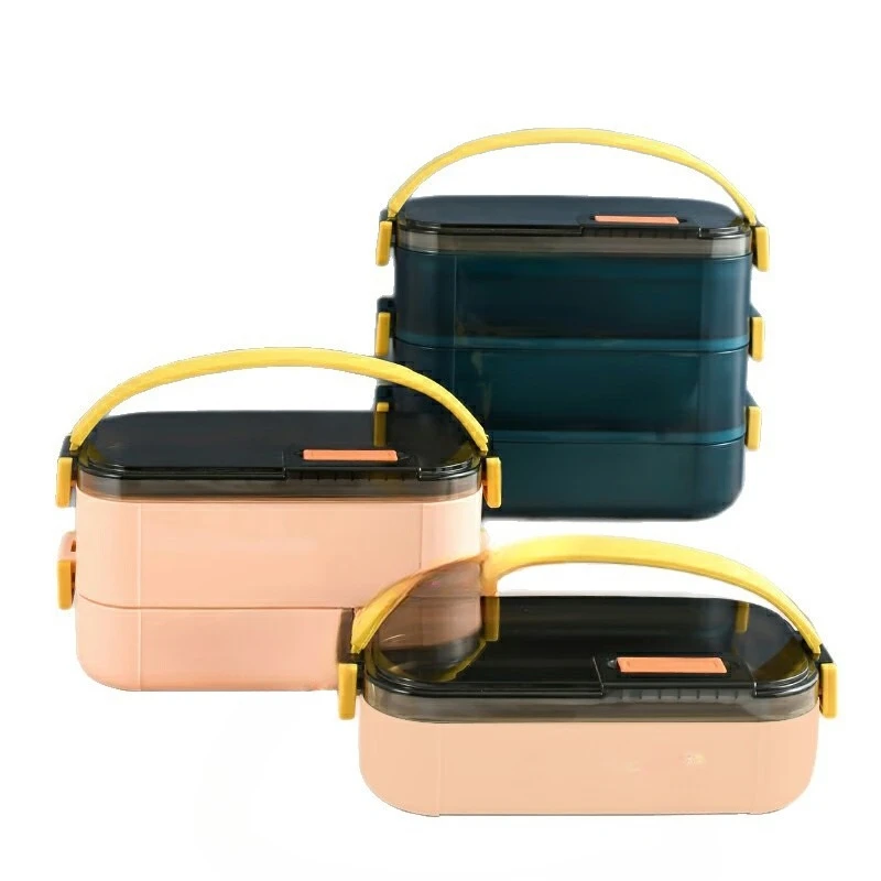

Stainless steel partition double-layer lunch box bento box office worker