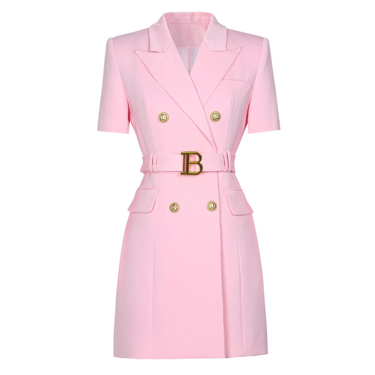 

Spring And Autumn New High Quality Fashion Style Commuter Lion Buckle Slimming Belt Long Sleeve Style Commuter Suit Dress