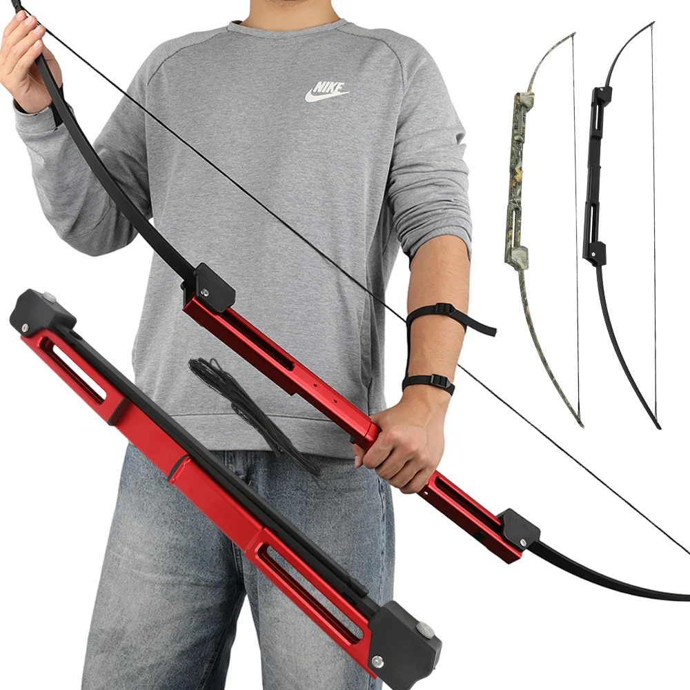 

58-дюймовый изогнутый лук для стрельбы из лука, 35 фунтов, складной лук для левой/правой руки, портативный алюминиевый стояк для охоты, аксессуары для стрельбы