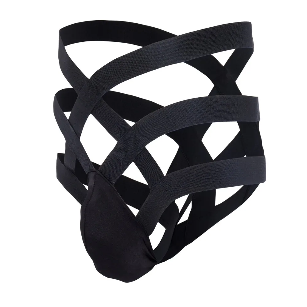 Gay Party Men Leather Harness Thong Mask Set Body Chest Belt Men Sexy Shoulder Chest  Strap Male Bondage Performance Costume