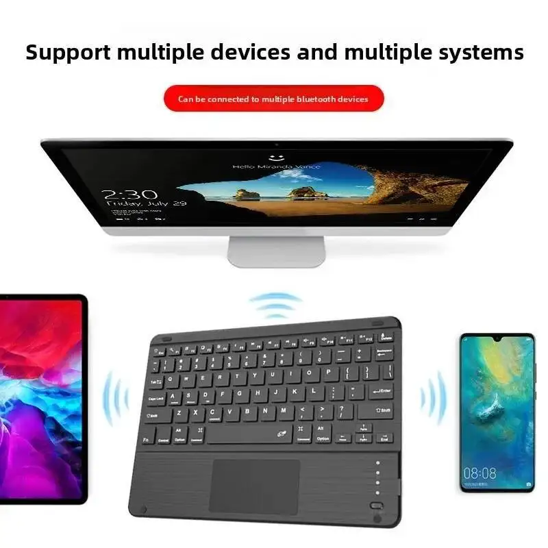 Wireless Bluetooth Rechargeable Keyboard 12 Inch Bluetooth Mini Slim Touchpad Mute Keyboard For iPad Phone Tablet Android/iOS