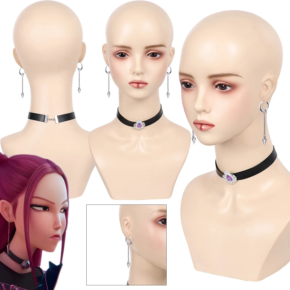 

Маскировка Mira Demon Hunter of KPop, черное ожерелье, серьги, аксессуары для косплея, костюм на Хэллоуин, карнавальная вечеринка, наряды