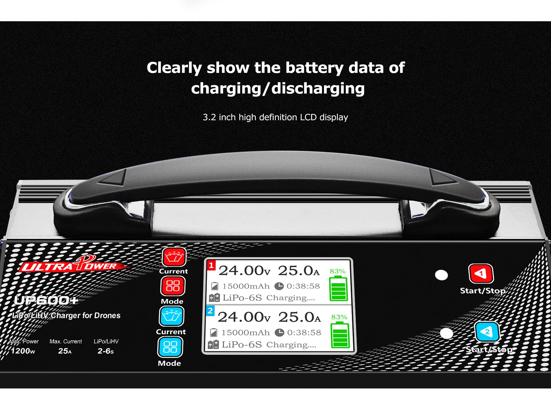 ULTRAPOWER UP600+ 600Wx2 25A 2-6S Battery UAV Drone Charger