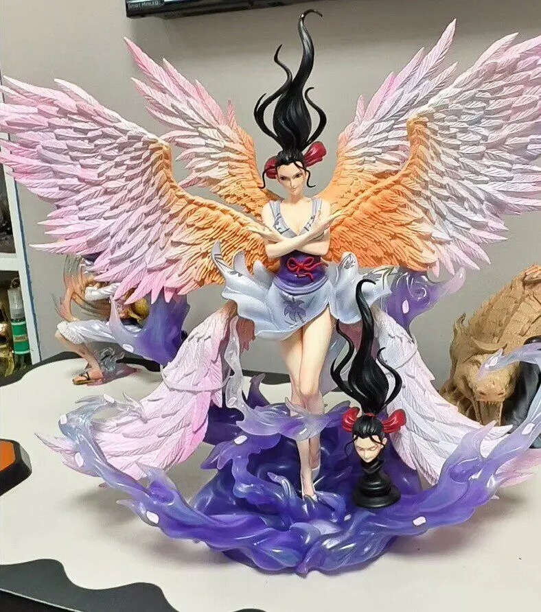 

One Piece Robin Anime Statue 33.5cm Double Headed Carving Handheld Table Ornament Pretty Girl Action Figure Collectible Toy Doll