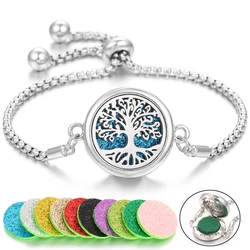 Tree of Life Aromatherapy Bracelet Perfume Essential Oil Diffuser Bracelet Lockets Charms Women Men DIY Aroma Diffuser Jewelry