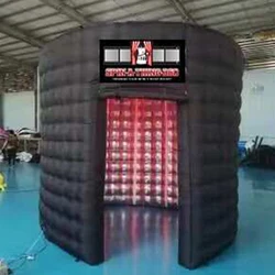 Inflatable Photo Booth Enclosure WIth RGB LED Lights 360 Photo Booth Backdrop Tent Custom Logo Sizes For Party Weeding Events