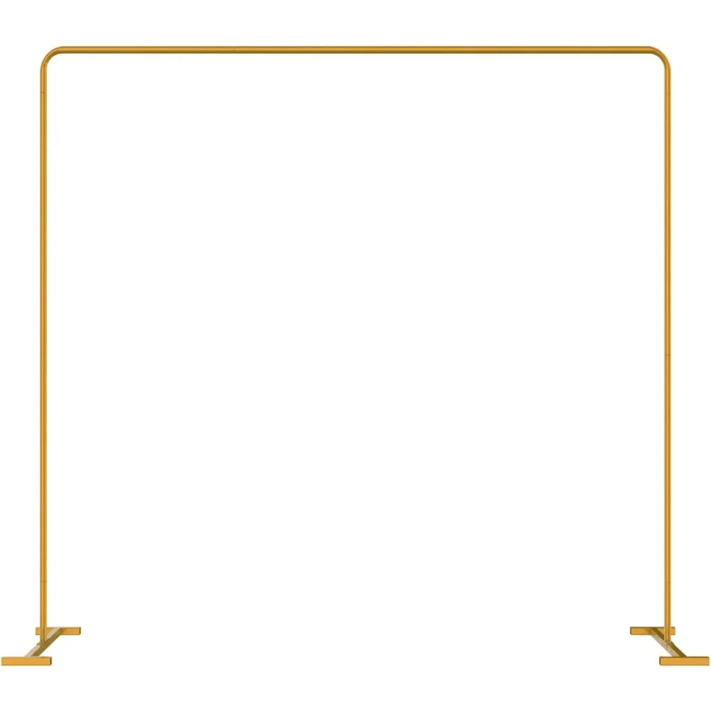 

Heavy Duty Gold Metal Square Backdrop Stand Arch for Wedding Birthday Decoration, Graduation Decorations, Ceremony Reception