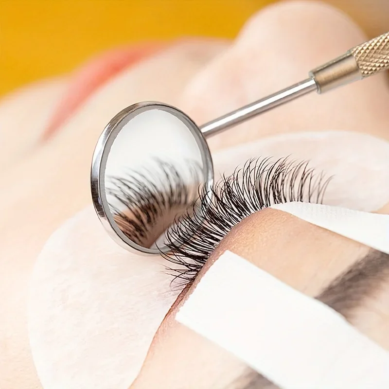 Miroir multifonctionnel de soins buccaux et de cils en acier inoxydable, parfait pour les cils, l'examen de soins personnels et le toilettage des animaux de compagnie