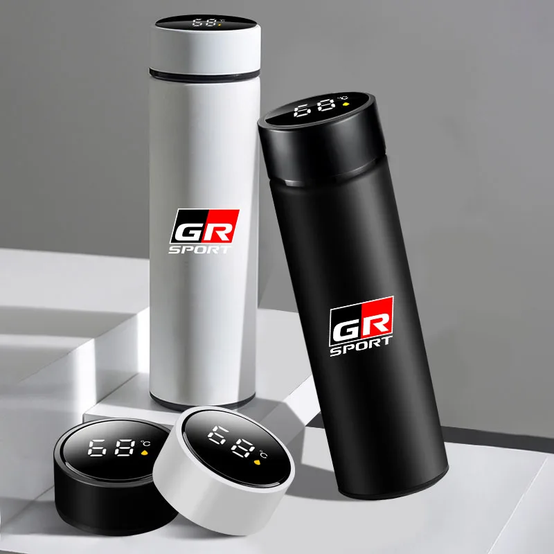 

500ml Stainless Steel Car Emblem Intelligent Temperature Cup Coffee Cup for Toyota GR Prius Hiace Yaris Corolla Fortuner Verso