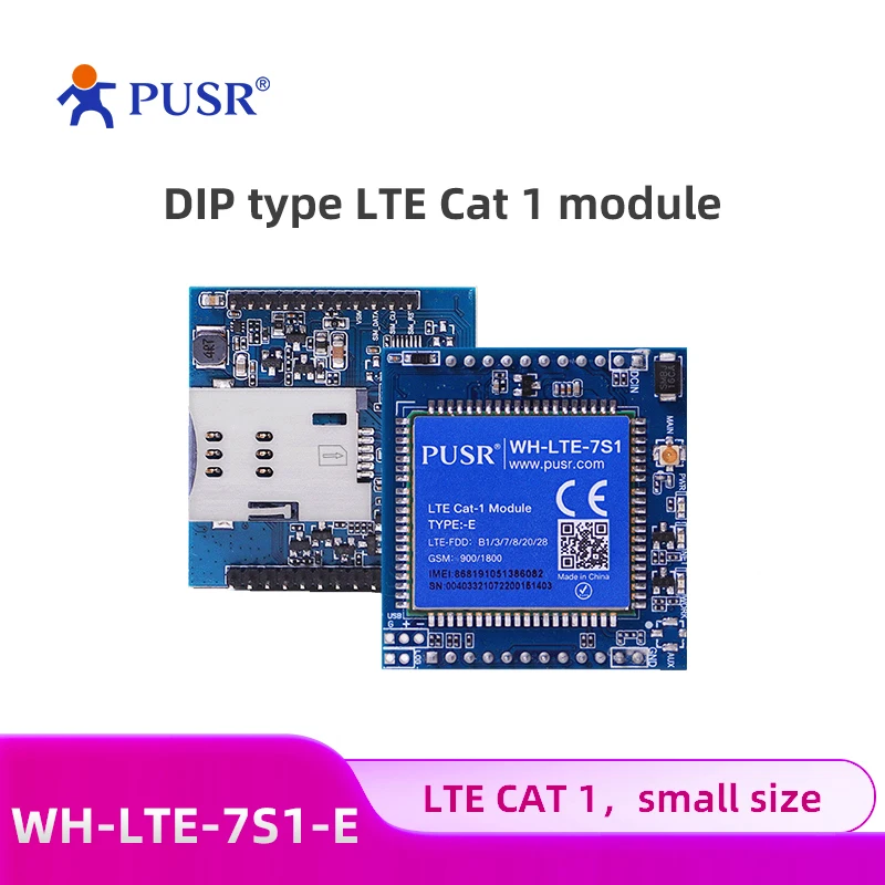 

(Цена за 2 шт.) модуль связи PUSR LTE CAT 1 поддерживает LTE и GSM TCP/UDP SMS HTTP и MQTT