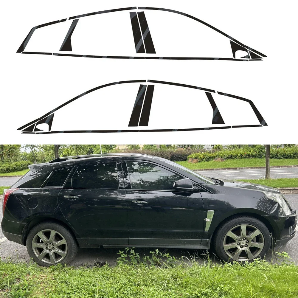 Gloss Black Exterior Side Window Stripe Overlay Cover For Infiniti Cadillac SRX 2010-2016