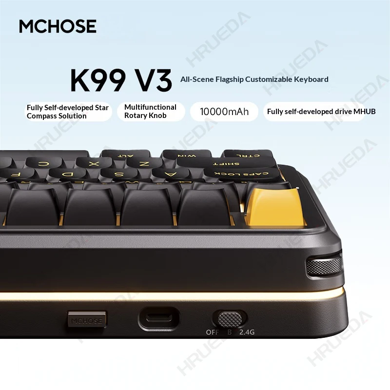 

MCHOSE K99 V3 Mechanical Keyboard Tri-Mode Wireless ARGB Control Knob 10000mAh Dual 8K 0.125ms Hot-Swappable Custom Game Keyboar