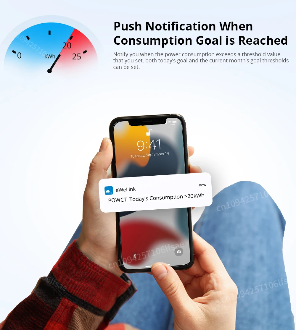 POWCT POW Ring Smart Power Meter Non-contact Current Transformer Energy Moniter eWeLink APP Data Hold via Alexa Google