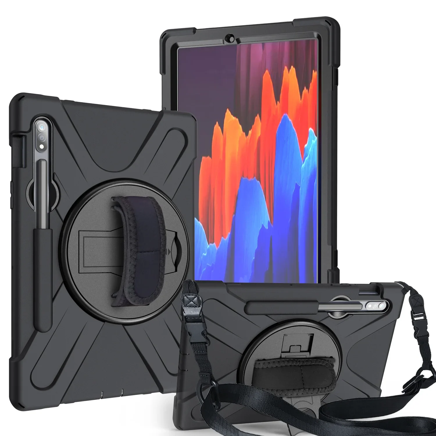 Imagem -02 - Prova de Choque Robusto Rígido pc Capa com Alça de Ombro Case para Samsung Galaxy Tab s9 s9 Plus s9 Ultra 11 12 14 65 à