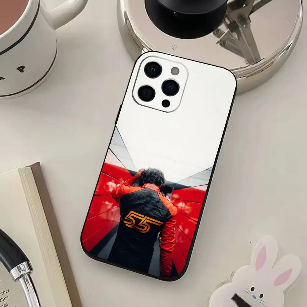 Funda de teléfono C-Carlos S-Sainz 55 para IPhone 17,16,15,14,13,12,11,Plus,Pro,Max,Plus,XS,funda suave de silicona negra