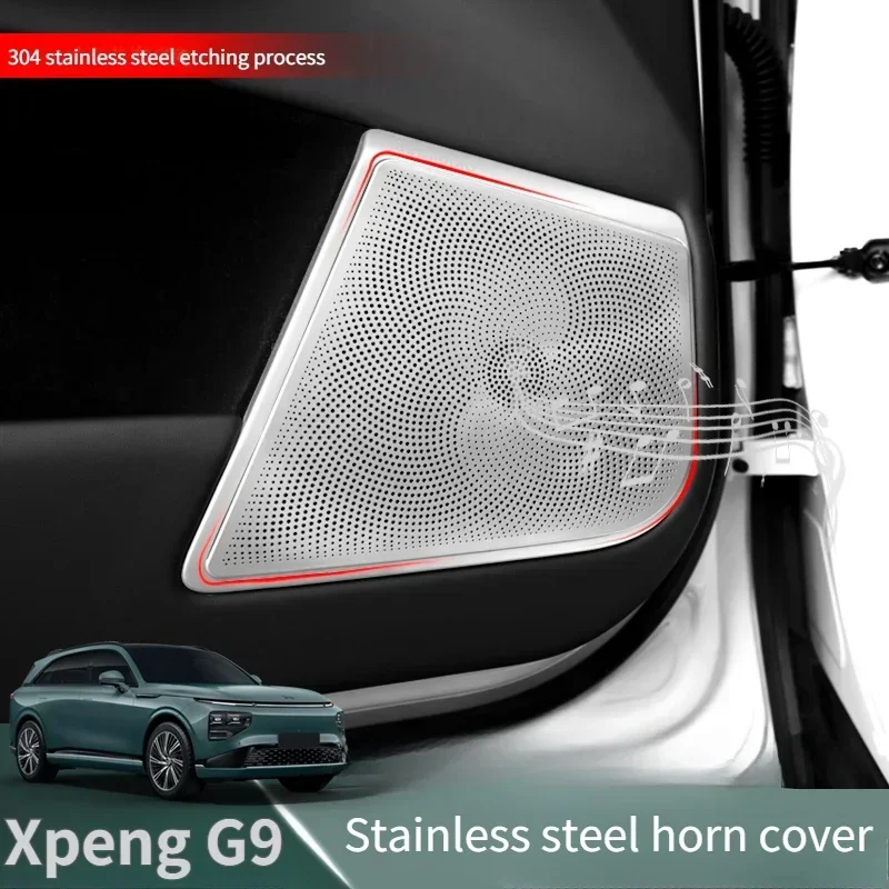 For 24 Xpeng G9 door horn covers, stainless steel audio frames, and upgraded interior protection decorative covers