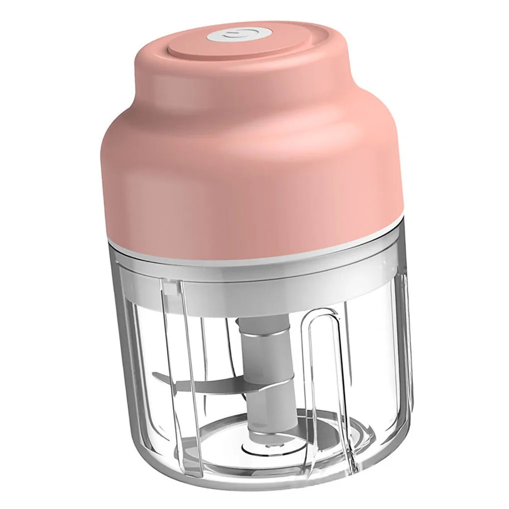

Vegetable Chopper USB Electric Garlic Mincer Wireless Rechargeable Kitchen Grinder, D2, 100ml, Pink