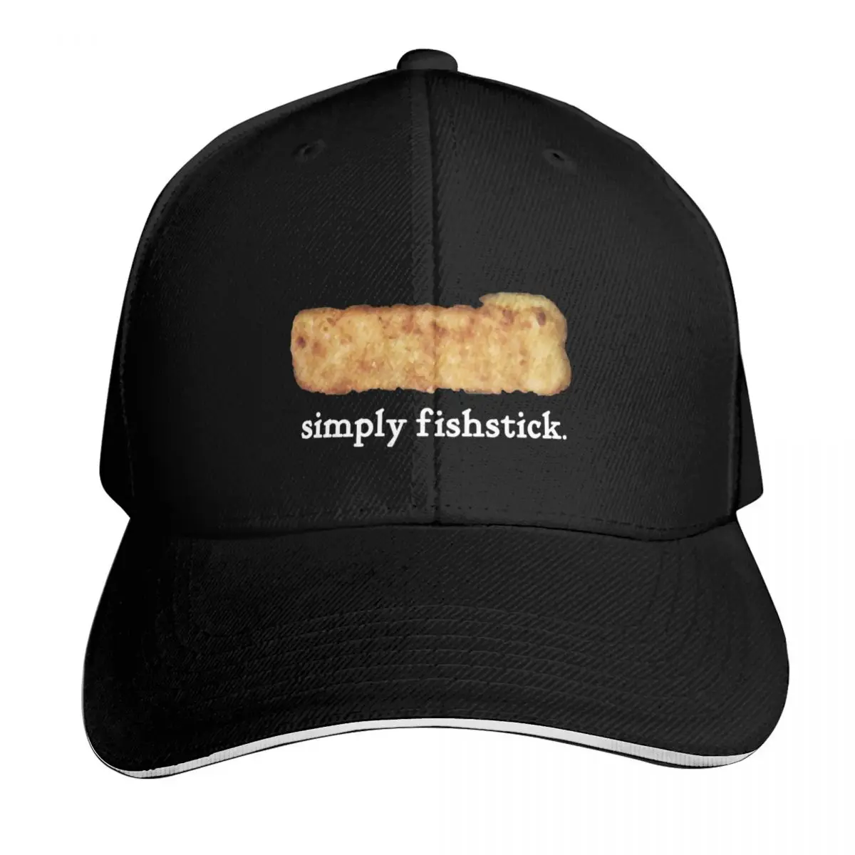 simply fishstick / fish fingers / food / joke Baseball Cap Cotton Twill Breathable Contrast Two Tone Brim Snapback Flat Bill