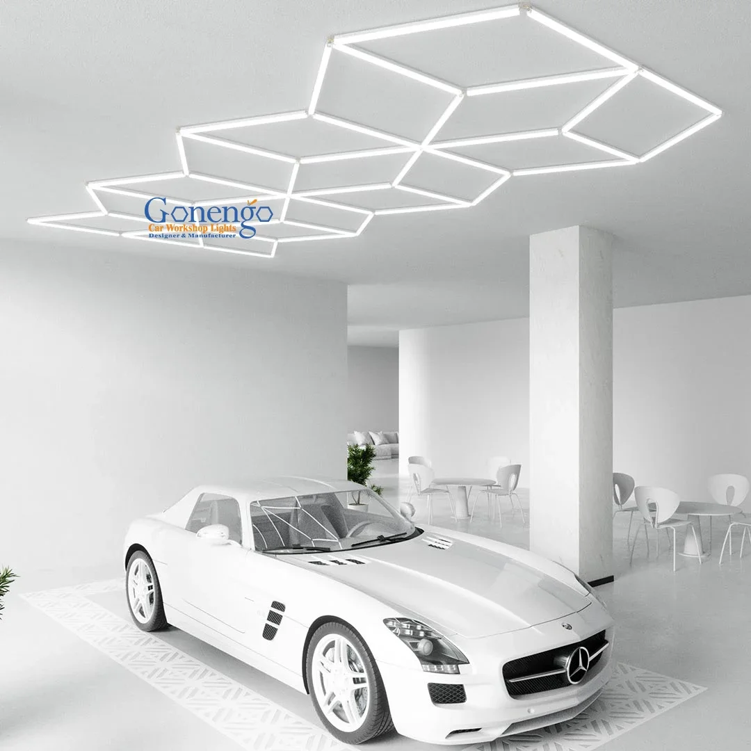 Gonengo High Brightness 6500K Polygonal Geometric Light 387W Led Light Fixtures For Garage