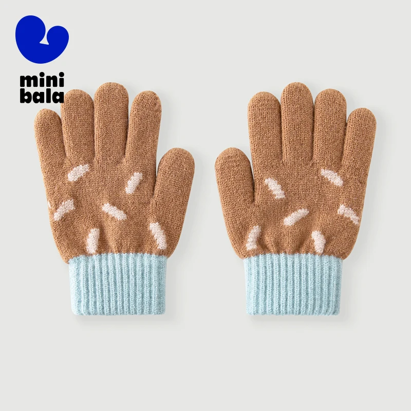 

Детские перчатки Mini Bala, осень-зима 2022, новые мягкие эластичные теплые перчатки с пятью пальцами