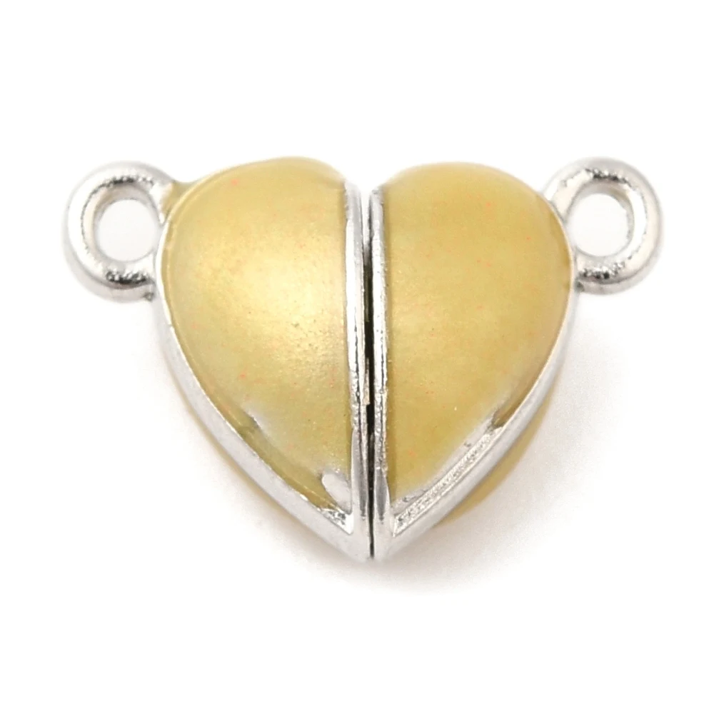 30Pcs Heart Alloy Enamel Magnetic Clasps for DIY Couple Jewelry Bracelets Pendants Necklaces Jewelry Making 10x15x7mm