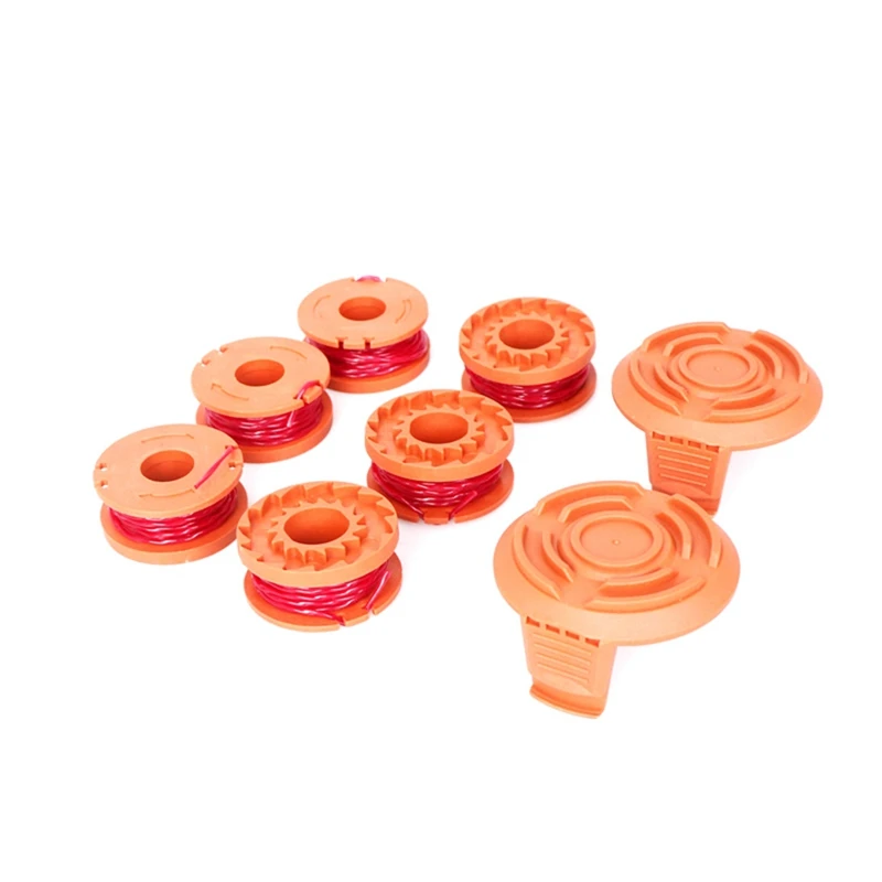 For Wicks WA0010 Mower Parts Accessories Lawn Trimmer Nylon Coil Spool Rope 6+2 Set