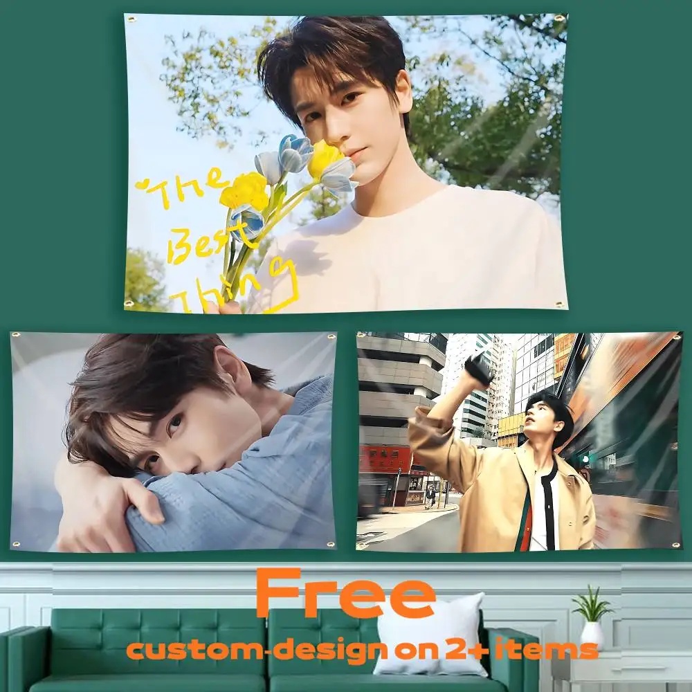 Sunshin Actor Z-Zhang Ling-he Flag Tapestry Banner for Bedroom Living Room Outdoor Camping Custom
