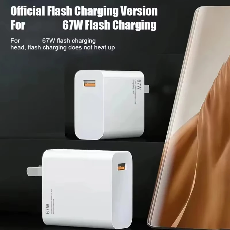 شاحن أصلي 67 واط، EU/US، شحن فائق السرعة، كابل USB Type-C، مناسب لأجهزة Redmi Note Pro وMi 13 Lite وK60 وK60E وK50 وCIVI 3 و2 - 4