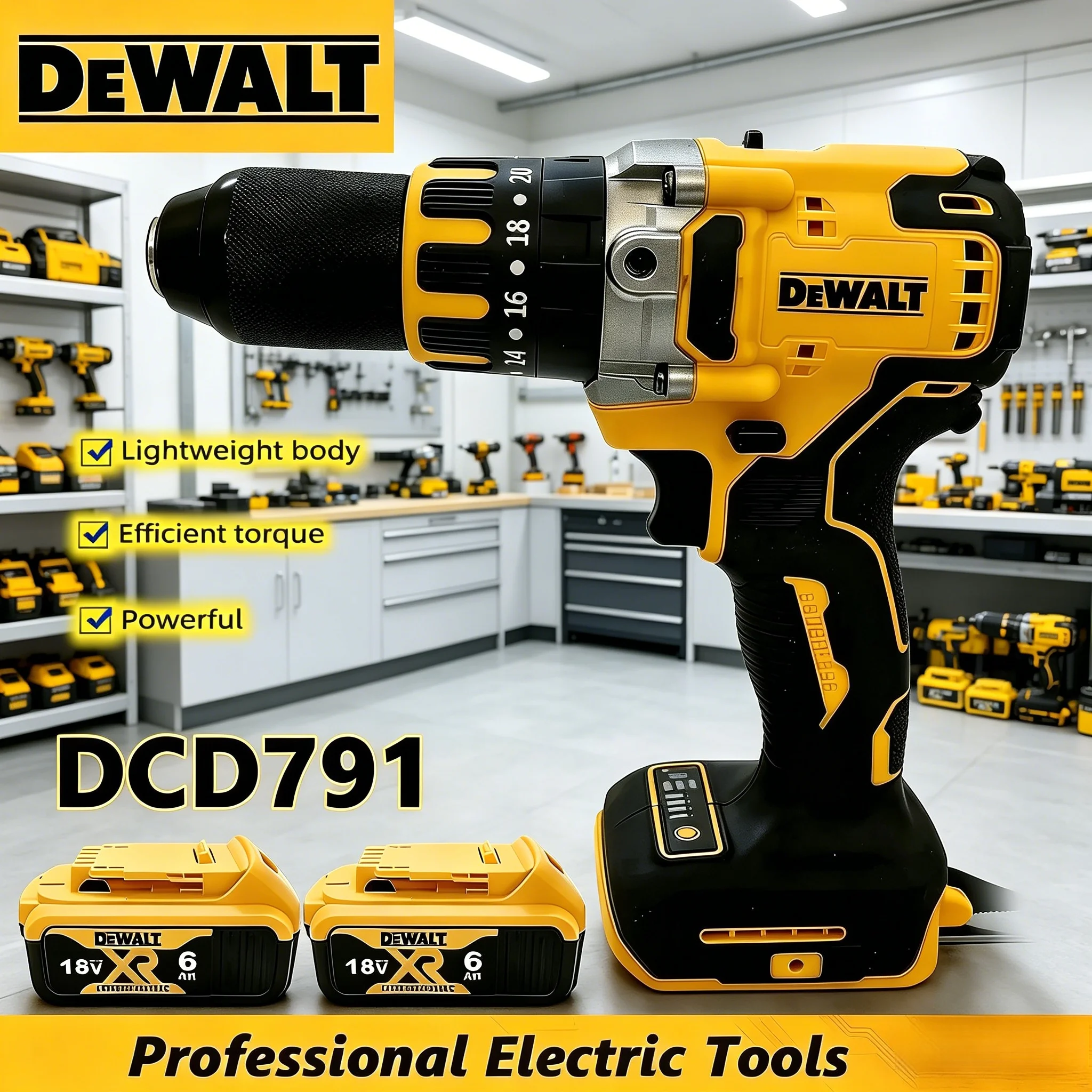 

DEWALT DCD791 Compact Brushless Cordless Drill Screwdriver Multi Functional Rechargeable Electric Power Tool Fit 20V Battery