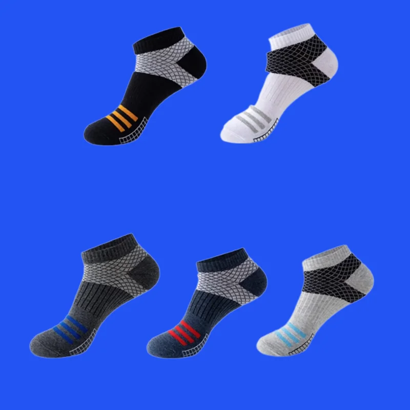 

5 Pairs New Fashion Men's Sports Socks Men's Socks Men's Low-Top Shallow Socks Summer Thin Running Exercise Outdoor Cotton Socks