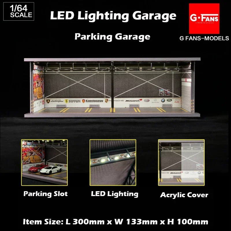 

G-Fans Assemble Diorama 1:64 USB LED Lighting Model Car Garage Packing Lot Station-710010