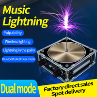 Music Tesla Coil Bluetooth/AUX Dual Mode Music Box Artificial Lightning Touchable Audio Input Bluetooth Science Experiments