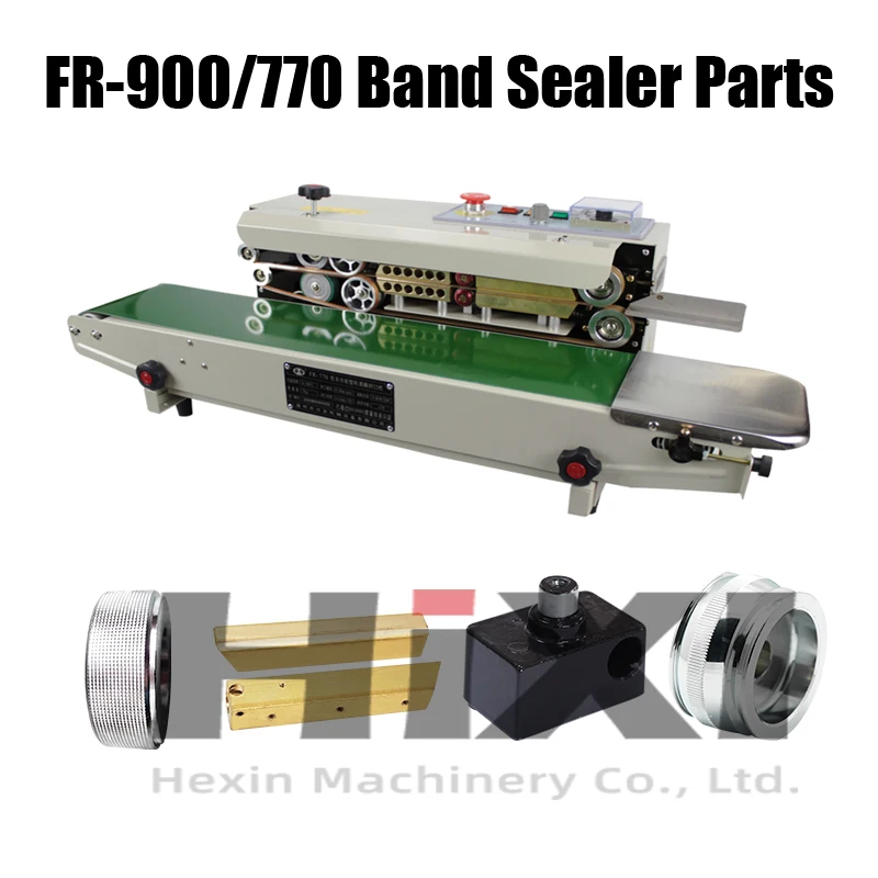 FR-770/900 Continuous Band Sealing Machine Accessories Plastic Bag Sealer Spare Parts Heating Block Wheels