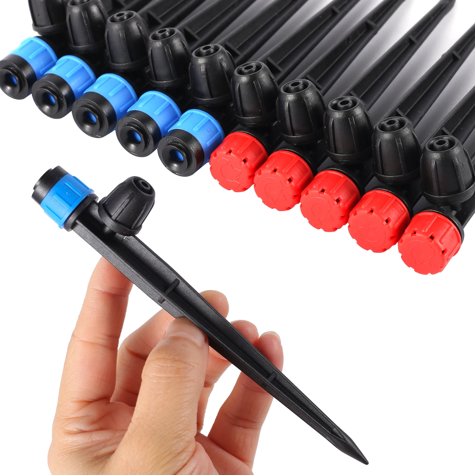 5/20/50/100Pcs 360° Scattering Sprinkler Watering Dripper Garden Farming Flower Lawn Irrigation Nozzle Locked Connect 1/4 Hose