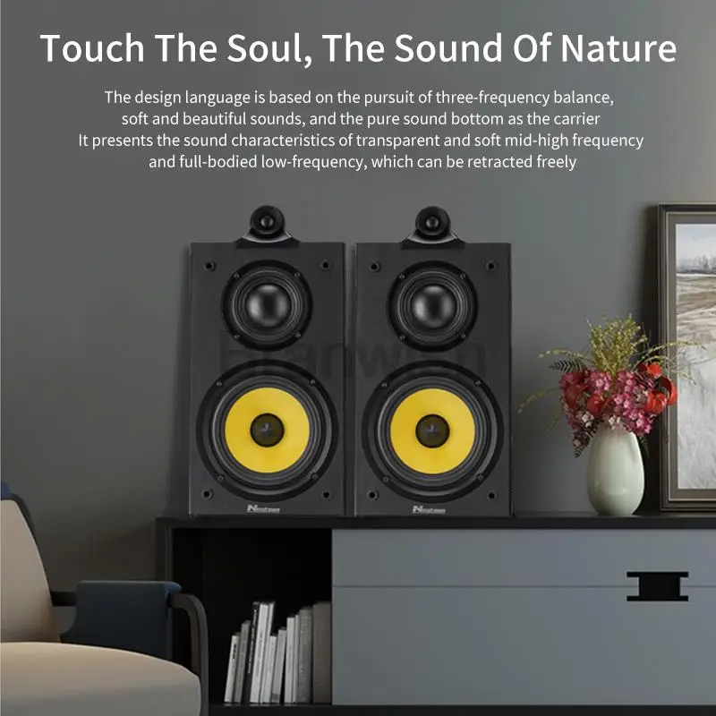 140W High-Power 6.5-inch Speaker Three-Way Bookshelf Speaker Fever 2.0 Hifi Audio Passive Home Theater Enthusiast Speaker 8Ω