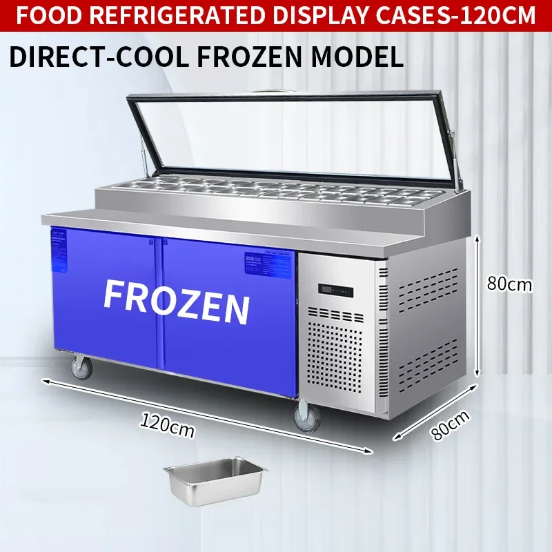 Refrigerated Display Cases, Commercial Slotted Salad Prep Tables, Pizza Topping Stations, Custom Fruit (Customized)
