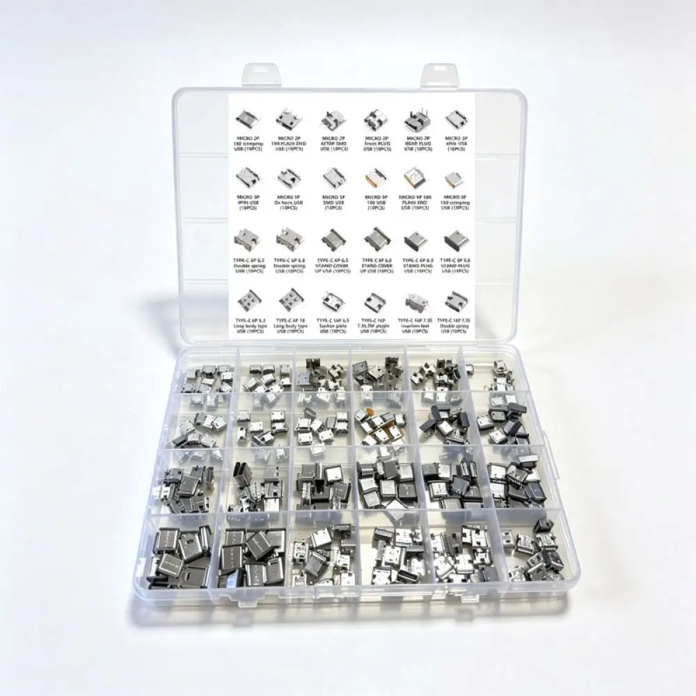 USB Charging Port Repair Kit Type C Micro Female Connector Assortment For Rongyuwei Professional Repair Technician