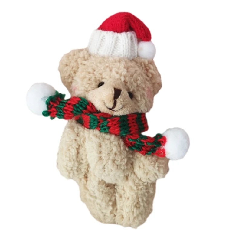 Christmas Plush Keyring Bear  Ornament Carkey Pendant Women Purse Decoration