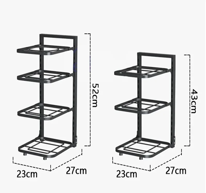 Stainless Steel Kitchen Pot Rack Organizer Sewer Special Storage Cookware Holders Adjustable Counter Pantry Table Cabinet Rack