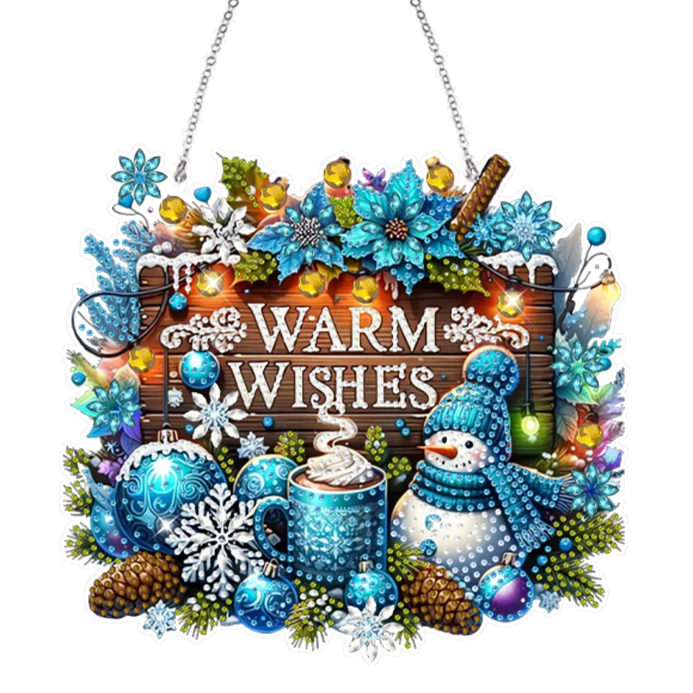 

Wooden Special Shaped Christmas Diamond Painting Hanging Ornaments Kit Diamond Painting Hanging Decorations Bedroom Decoration