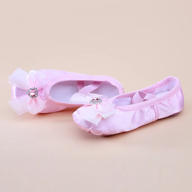 bow purple ballerina shoes stage shoes ballet accessories Line dance shoes casual shoes rhythmic gymnastics toes girl dancewear