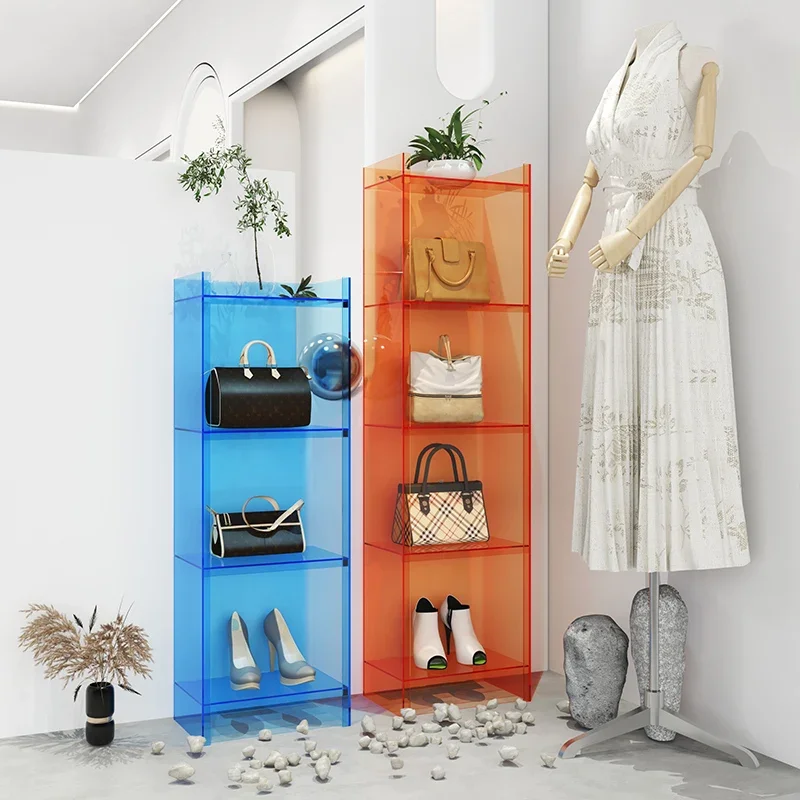 

Acrylic clothing store multi-functional shelf simple women's clothing store window decorative rack shoe bag rack middle island