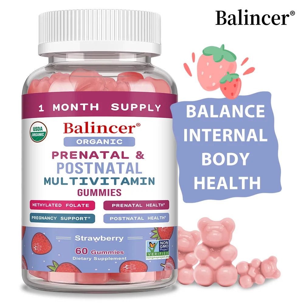 

Organic Prenatal and Postnatal Multivitamin Gummy, Immune Supporting Vitamins, Promoting Women's Health, Vegetarian