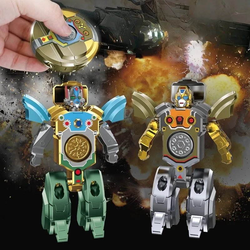 Transforming Robot Fingertip Gyroscope Children's Toy Rotation and Decompression Mechanical Finger Gyroscope Birthday Gift